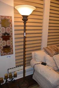 lot 293 image: 6Ft. Torchiere Floor Lamp with Adjustable Light Switch