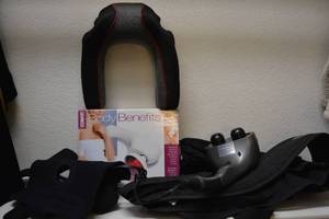 lot 304 image: Neck Massagers, Knee and Back Braces, Homedics Massager, Arm Sling