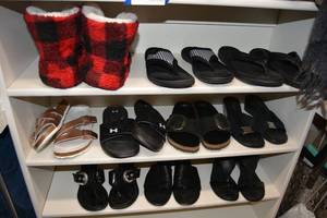 lot 305 image: Womens Shoes and Slippers Size 8.5 - Including Birkenstocks Under Armour, Brighton, Donald J Pliner, and Eileen Fisher