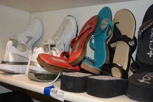 lot 322 image: Womens Sandals and Tennis Shoes Size 8.5 Gypsy, Brighton, Puma and Nike Brands
