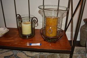 lot 151 image: Glass and Metal Candle Vases