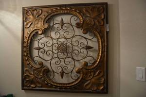 lot 237 image: 35.5 Square Metal Wall Art