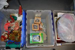 lot 379 image: Christmas Wrapping Materials, Large Ribbons, Color Changing Globes, and Christmas Dcor