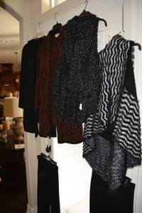 lot 705 image: Womens Sweater Vests (Maeve, Karen Kane, Eileen Fisher) and Pants (Eileen Fisher - M)