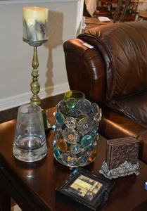 lot 118 image: Home Dcor Candle Holder, Vases, and Coasters