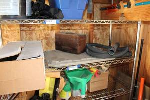 lot 664 image: ShopVac Hose, Wooden Box, Drawer Slides