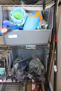 lot 484 image: Pool Toys and Goggles (bins not included)