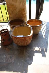 lot 471 image: Glazed Flower Pots and Citronella Candle Lantern