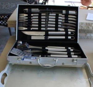 lot 468 image: Flolatidia BBQ Set Stainless Steel with Aluminum Case