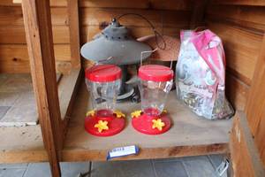 lot 459 image: Hummingbird Feeders, Bird Feeders and Bird Seed