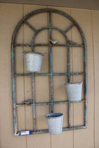 lot 502 image: Metal Window Style Wall Planter