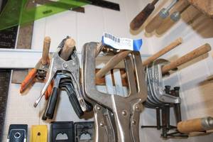 lot 622 image: Clamps Vise Clamps, Swivel C-Clamp, Quick Slide T-Bar