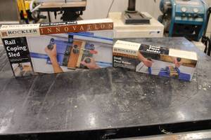 lot 611 image: Rockler Rail Coping Sled and Small Piece Holder