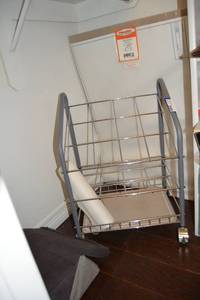 lot 43 image: Rolling Wire Rack, Angle Pillows, Engineering Vellum Sheets