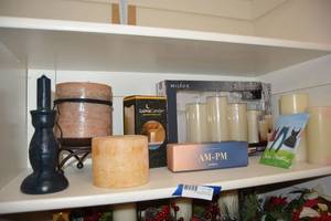 lot 84 image: 3-Wick Candles, LED Candles, AM-PM Brooklinen Votive Set