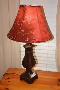 lot 69 image: Table Lamp with Red Shade