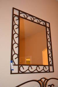 lot 64 image: Contemporary Mirror with Rebar Frame