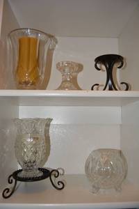 lot 79 image: Lead Crystal Vases and Metal Candle Holders