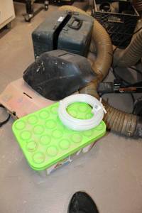 lot 523 image: Misc. Lot Saw Case, Nails, Welding Mask
