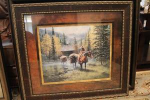 lot 715 image: Artwork Jack Terry Western Country Scene 35W x 31H