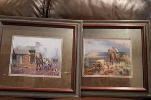 lot 718 image: Artwork Western Prints by Wayne Cooper signed by artist 18W x 16H each