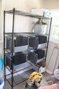 lot 712 image: Metro 5-Shelf Unit Black - Contents Sold Separately