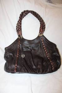 lot 723 image: Purses Chocolate Brown Purse with Dual Braided Straps marked Brighton