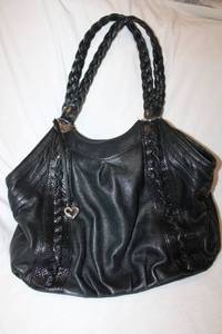 lot 724 image: Purses Black Purse with Dual Braided Straps marked Brighton