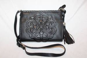 lot 727 image: Purses Black Crossbody Purse with Side Tassel marked Brighton