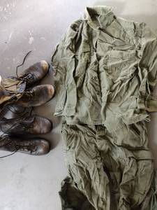 lot 745 image: Military Fatigues and Boots