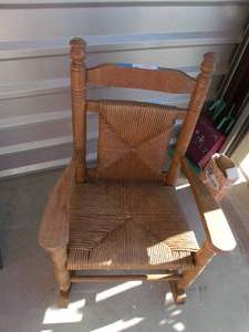 lot 4 image: Child Size Rocking Chair from Cracker Barrell, Very Solid. Please see Pictures