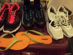 lot 89 image: Generous Lot of Womens Shoes Size 8, Under Armor, Nikes and more