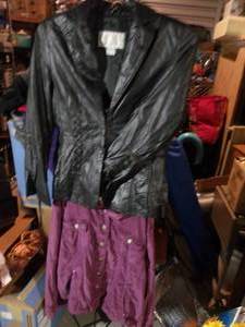 lot 120 image: Womans Leather Jacket and Corduroy Jacket Both Large