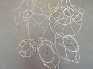 lot 93 image: Generous Lot of Lamp Shade Frames, Various Sizes and Shapes
