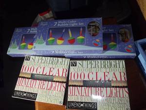 lot 101 image: Boxed sets of Christmas Lights and Bubble lights