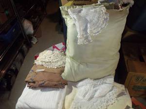 lot 111 image: Mixed lot of Fabric, Handmade Dollies, Pillows and King Size Blanket