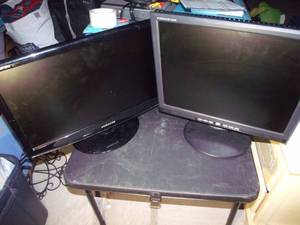lot 164 image: Two Computer Monitors with cord for Dual Monitor Set-up