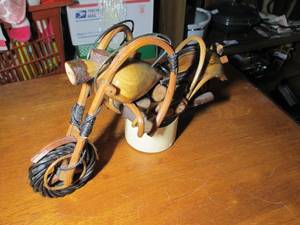 lot 304 image: Harley Davidson Wooden Model Hand Carved