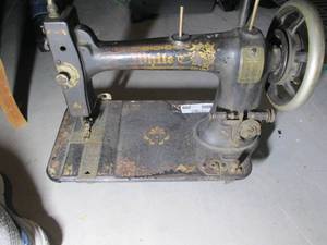 lot 298 image: Antique White Sewing Machine, See Pictures