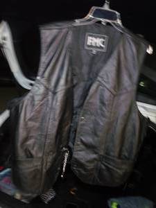 lot 180 image: Mens Genuine Leather Biker Vest