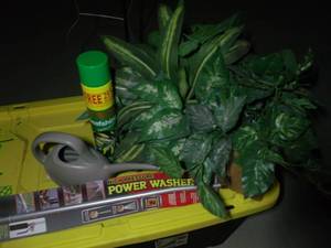 lot 193 image: Artificial Greenery Bushels, Watering Can, Power Washer and Artificial Plant cleaner