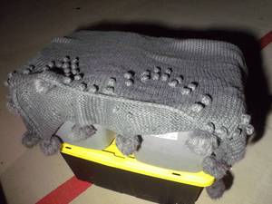 lot 254 image: Handmade Knitted Afghan Blanket as shown