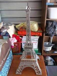lot 330 image: Aluminum Replica of the Eiffel Tower  roughly 3 ft. tall