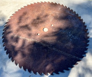 lot 41 image: AntiqueVintage 26 Sawmill Buzz Saw Mill Blade - Great for Decor, Farmhouse, Blacksmith, etc.