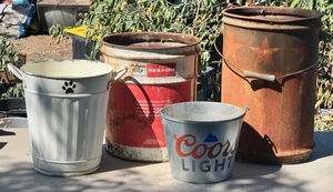 lot 44 image: Eclectic Vintage and Collectible Lot of 4 Buckets