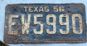 lot 62 image: Vintage 1952 Texas License Plate EW5990
