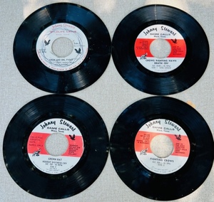 lot 135 image: Five Vintage Johnny Stewart Game Call 45 Record - Grown Rat, Fighting Crows, Crows Fighting Hawk, &amp Crow and Owl Fight
