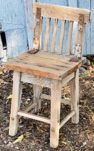 lot 160 image: AntiqueVintage Primative Wooden Farmhouse Chair
