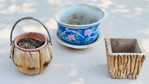 lot 164 image: Three Very Unique Planter Pots