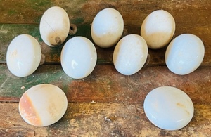 lot 190 image: Nine AntiqueVintage White Porcelain Door Knobs